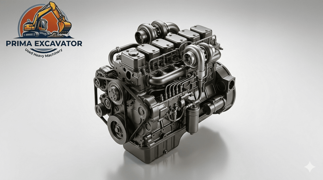 Used excavator engine assembly