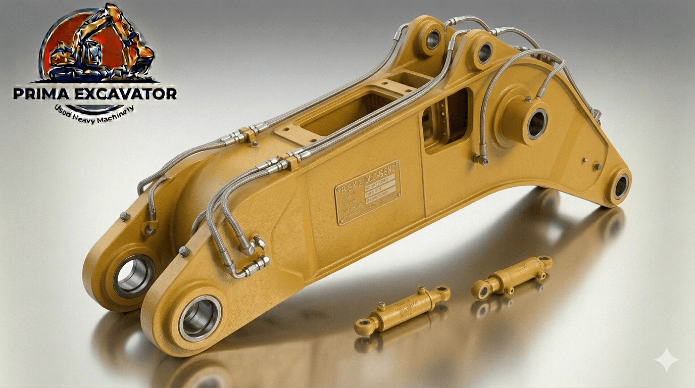 Excavator boom structural assembly