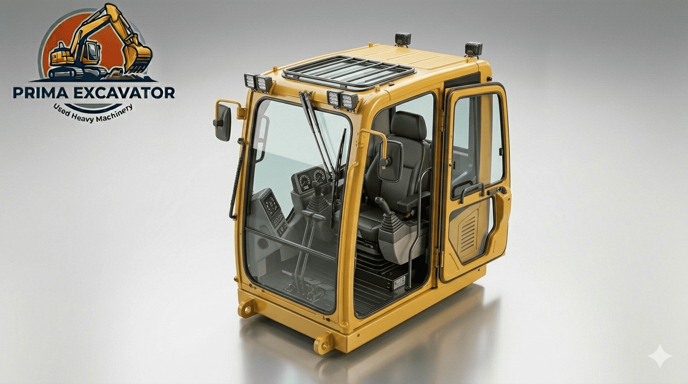 Excavator operator cab assembly