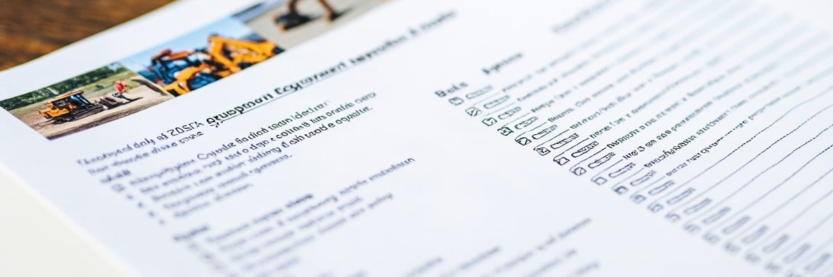 Excavator Inspection Checklist 60C