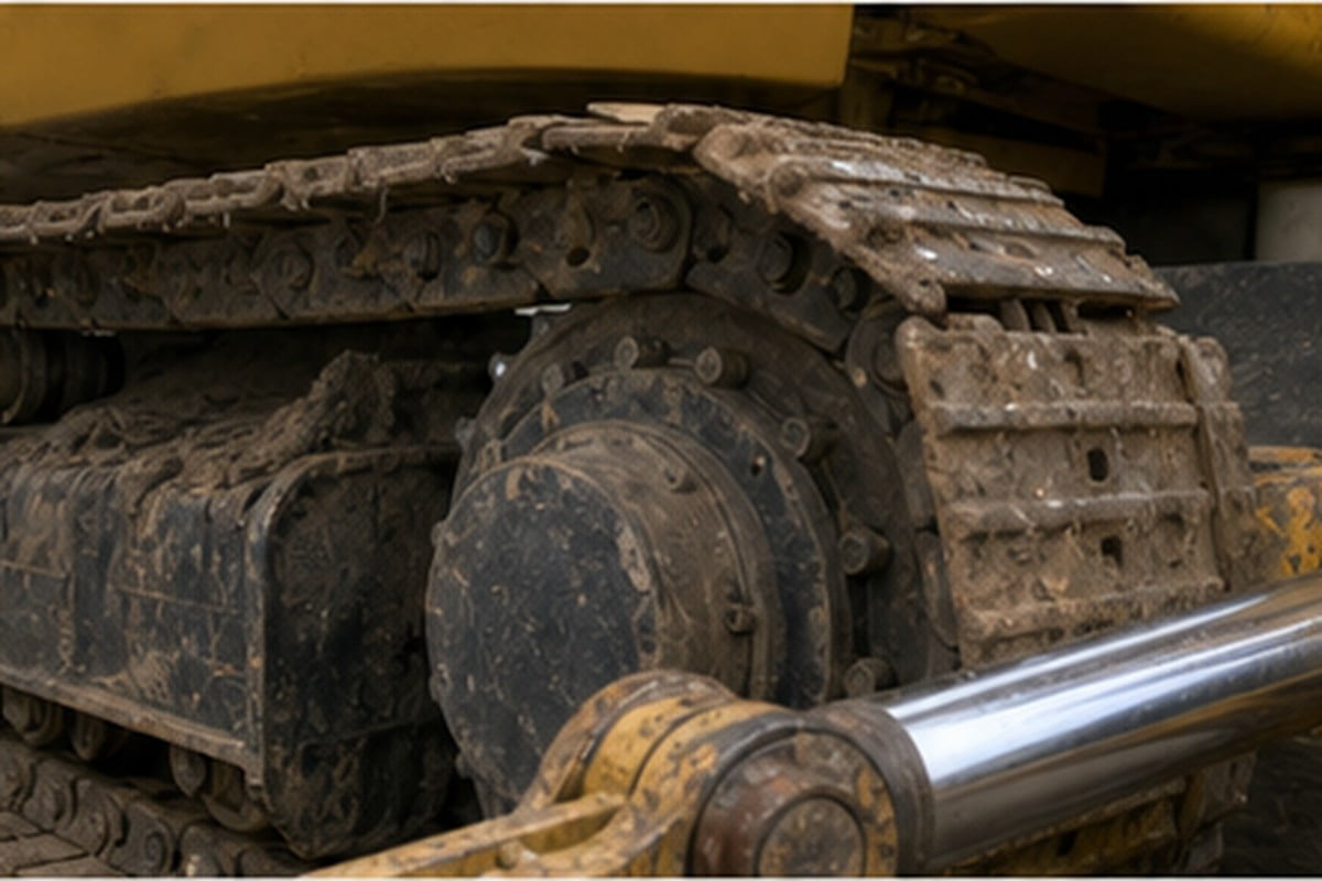CAT 308 used excavator undercarriage and hydraulic inspection