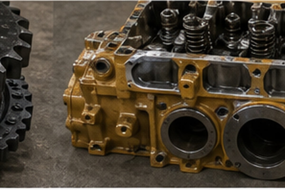 CAT hydraulic undercarriage engine and bucket fitment check