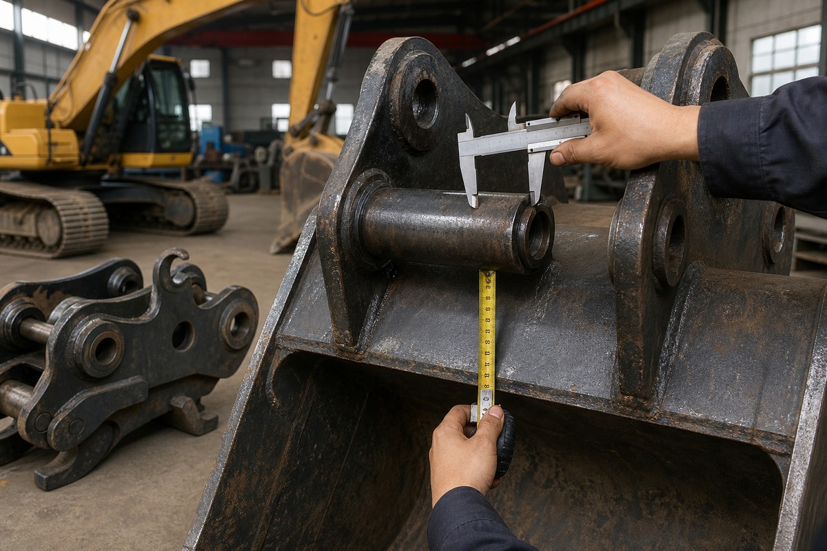 excavator bucket fitment evidence for pin size coupler and export packing