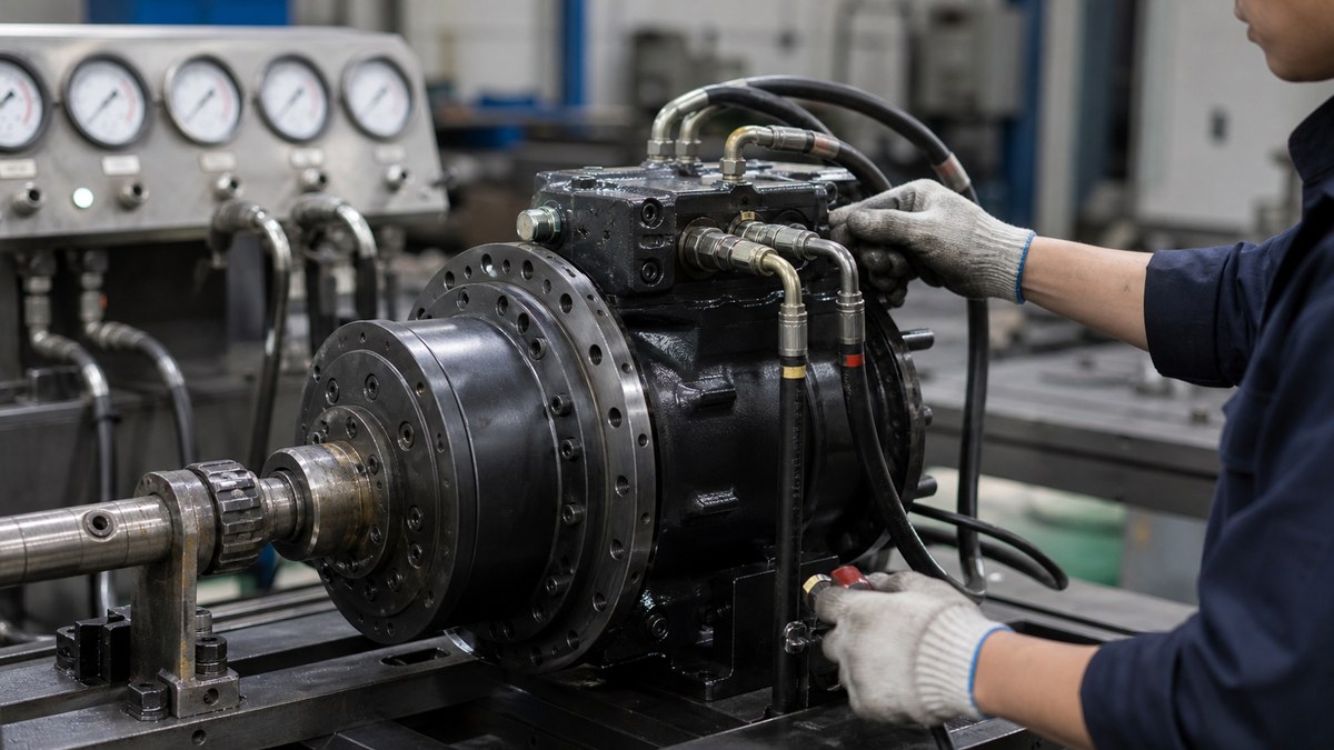 excavator final drive test bench evidence