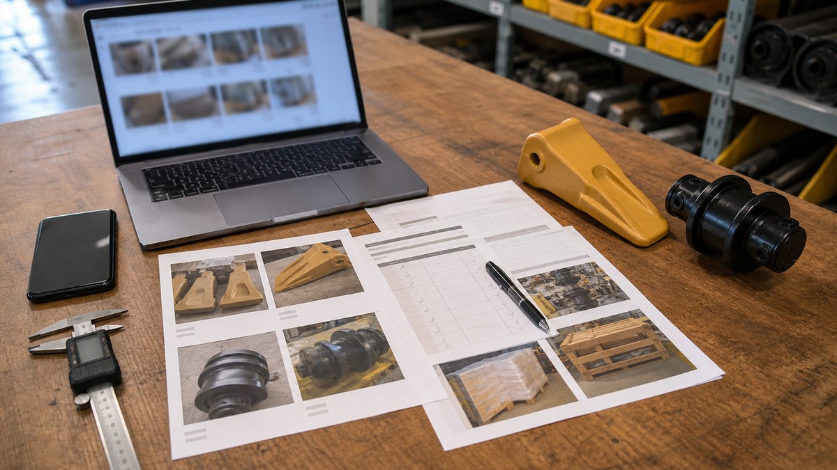 Excavator parts quote preparation evidence file