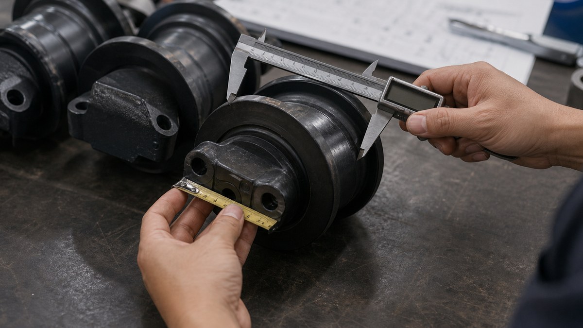 excavator track roller fitment measurement