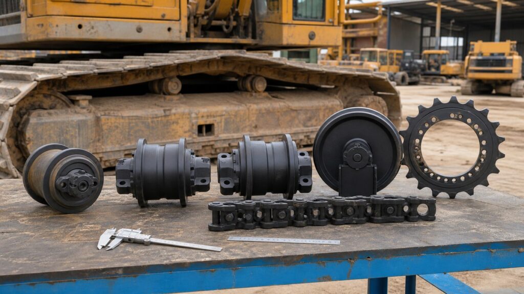 Excavator undercarriage parts buyer guide inspection table