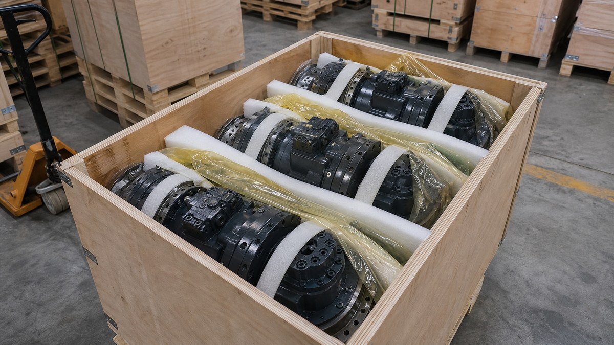 Final drive export wooden crate packing evidence