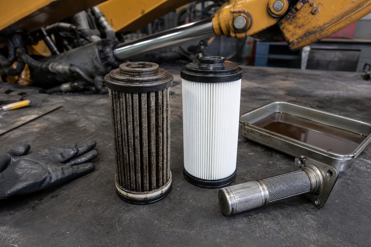 return filter and suction strainer check for excavator hydraulics