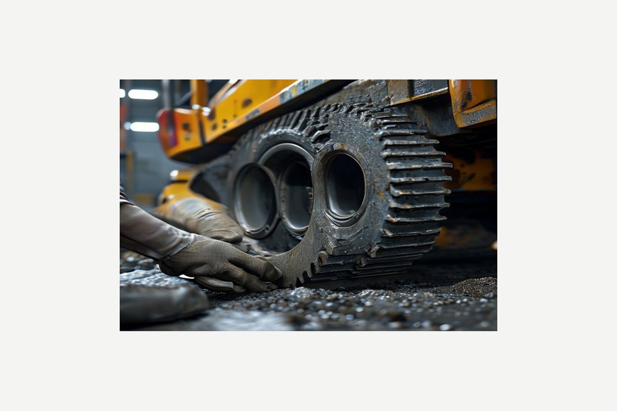 excavator idler shell shaft bushing and side wear inspection