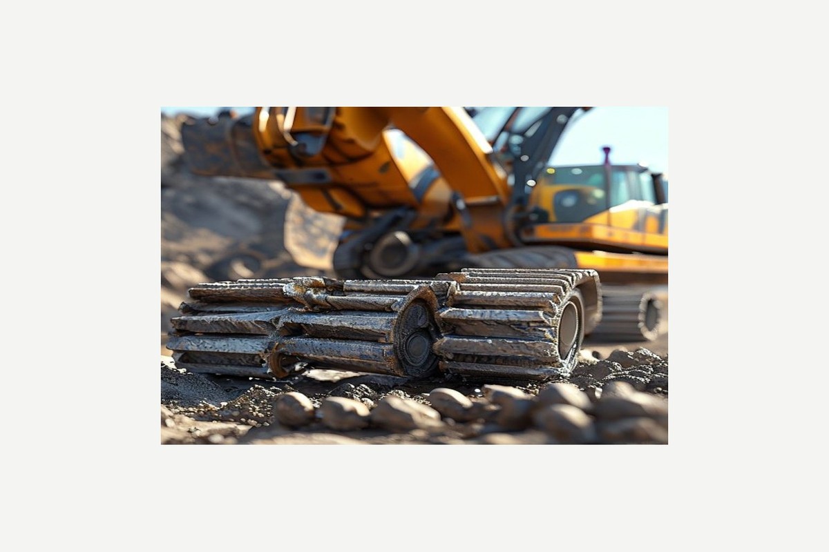 excavator track tension recoil adjuster and idler alignment check