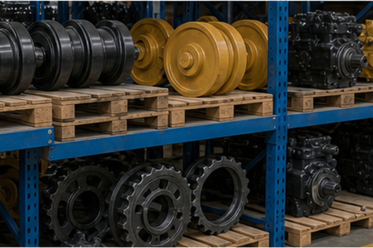 Warehouse spare part excavator undercarriage dan hidrolik siap ekspor