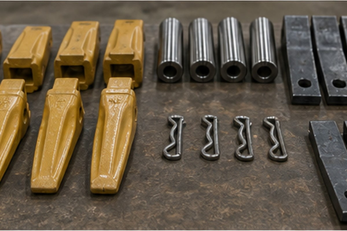 Kit de dientes adaptadores y pasadores para cucharón de excavadora