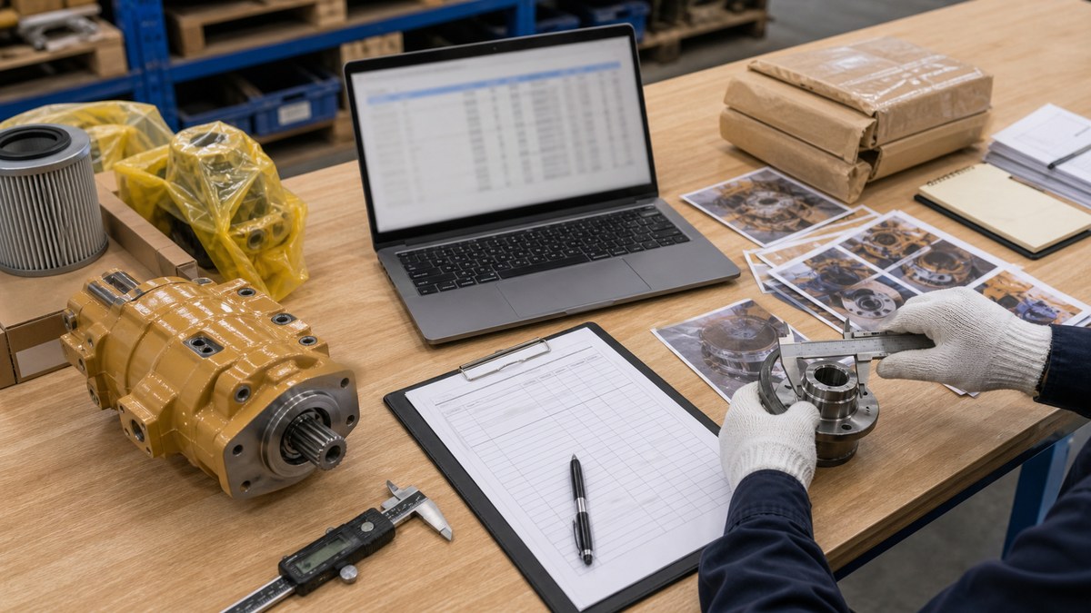 Komatsu excavator parts quote preparation evidence