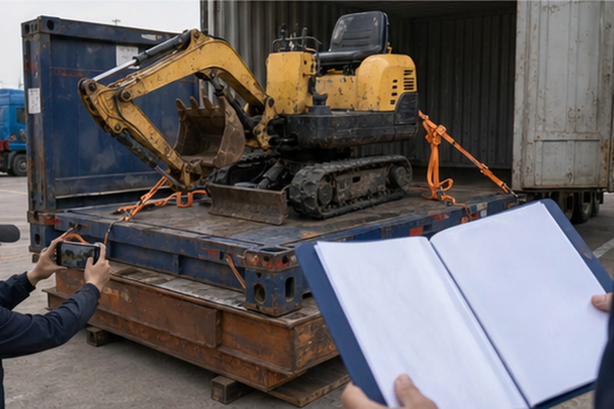 Komatsu PC01 mini excavator export loading and shipment proof