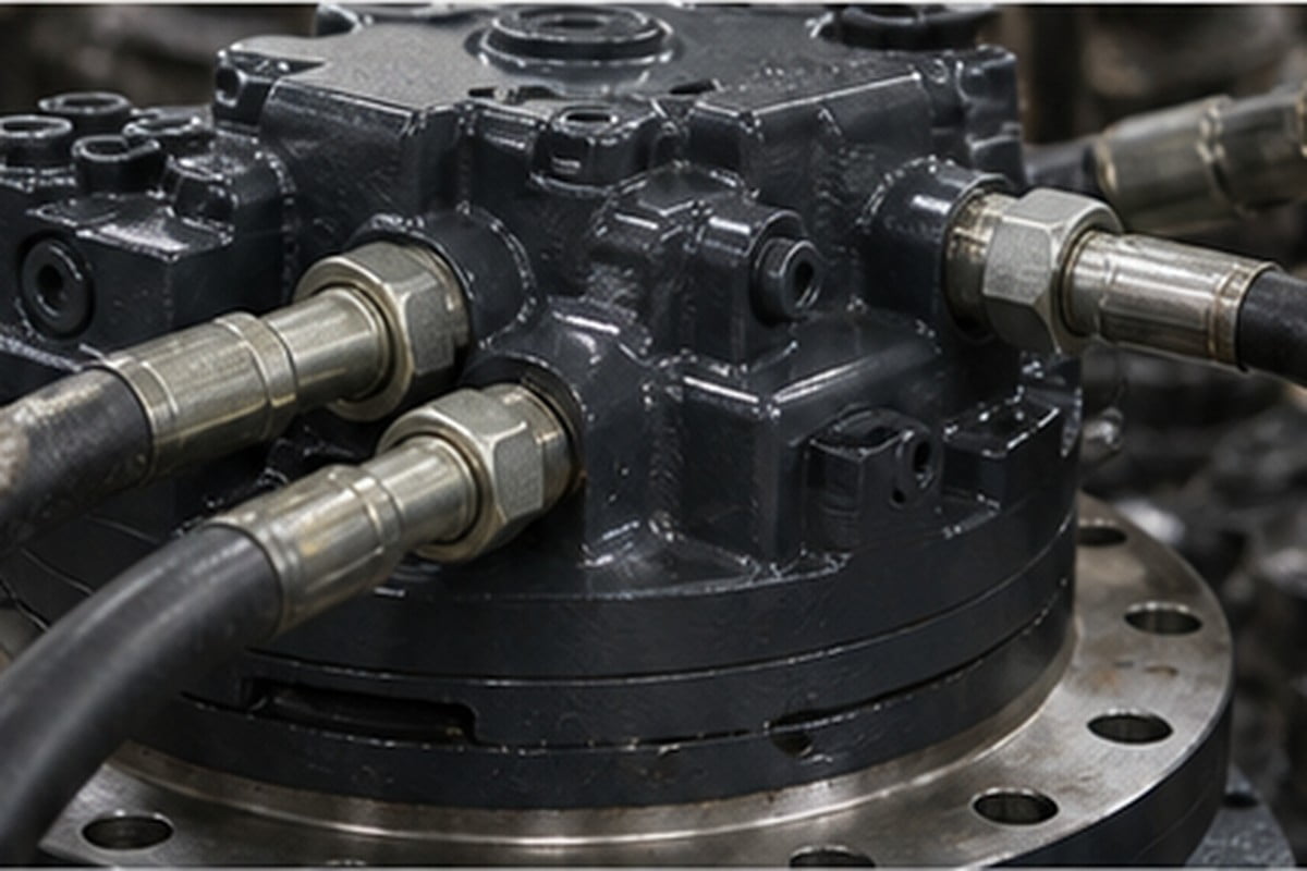 PC220 final drive hydraulic port layout and rotation direction check
