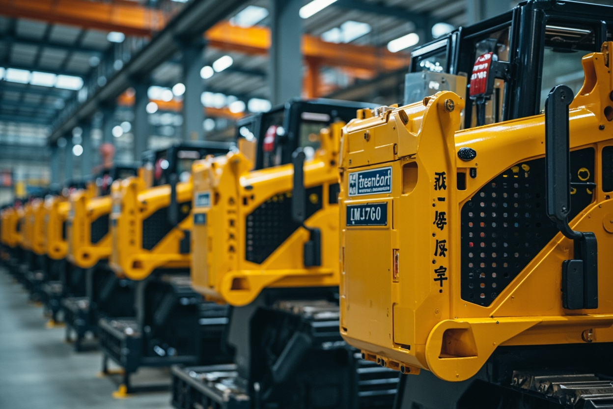 Factory assembly line manufacturing excavators modern heavy equipment production China