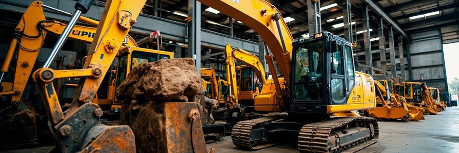 Prima Excavator after-sales support Used excavators at Prima warehouse ready for international export with after-sales support