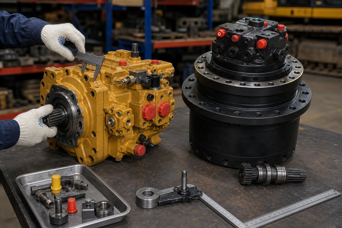 SANY excavator hydraulic pump and final drive inspection