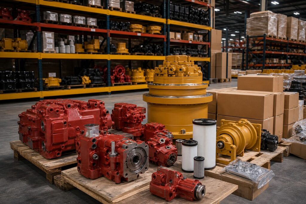 SANY excavator spare parts warehouse sourcing evidence