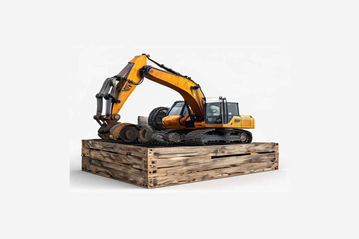 excavator sprocket export packing with protected teeth and crate
