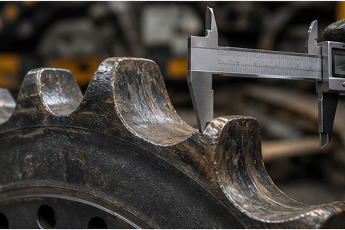 excavator sprocket tooth wear hook profile inspection