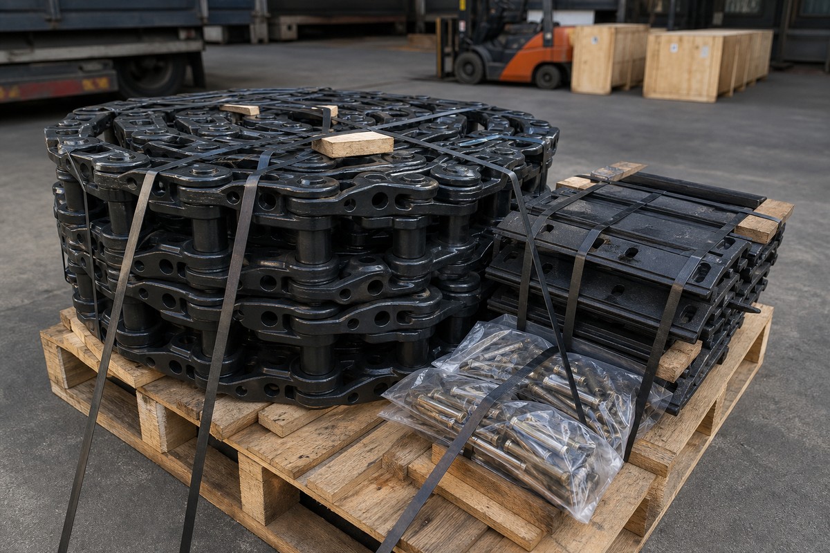 excavator track chain export packing evidence