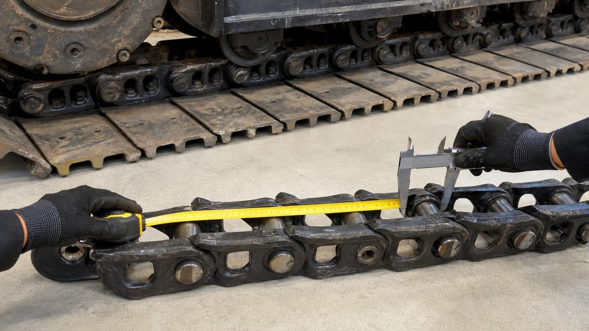 Track chain link count and pitch measurement