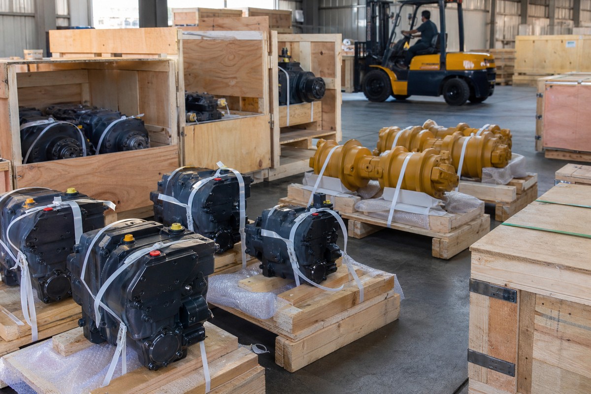 export packing evidence for heavy equipment spare parts UAE