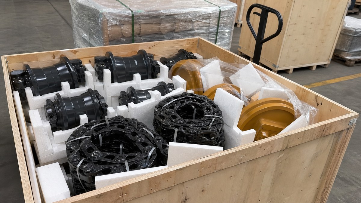 Excavator undercarriage parts export packing