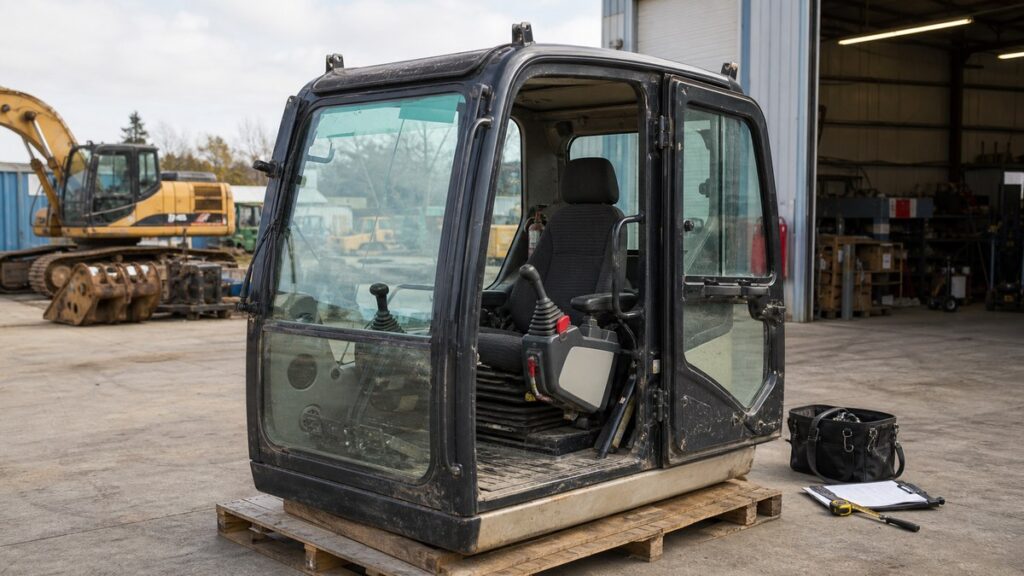 Used excavator cab buyer guide inspection