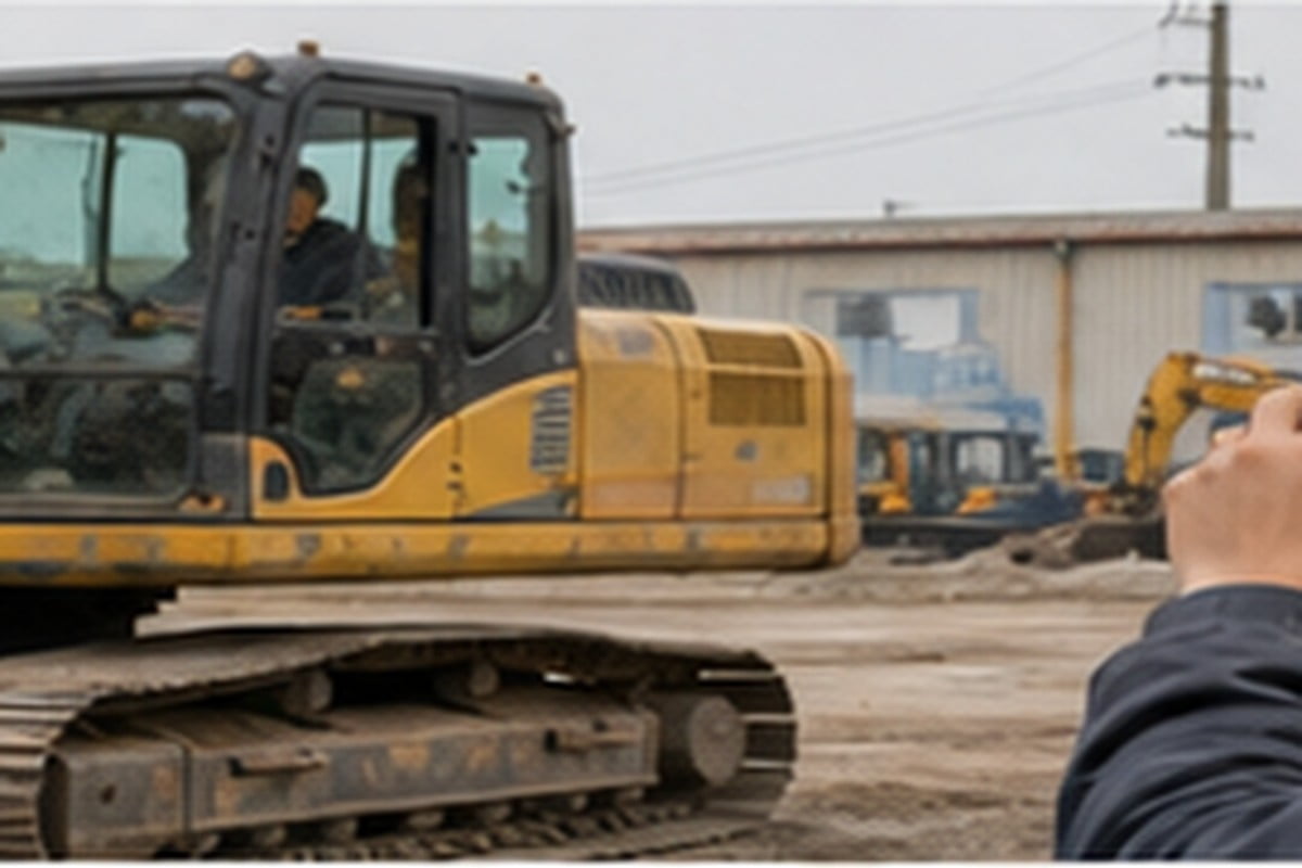 Used excavator engine hydraulic travel and swing operation video test