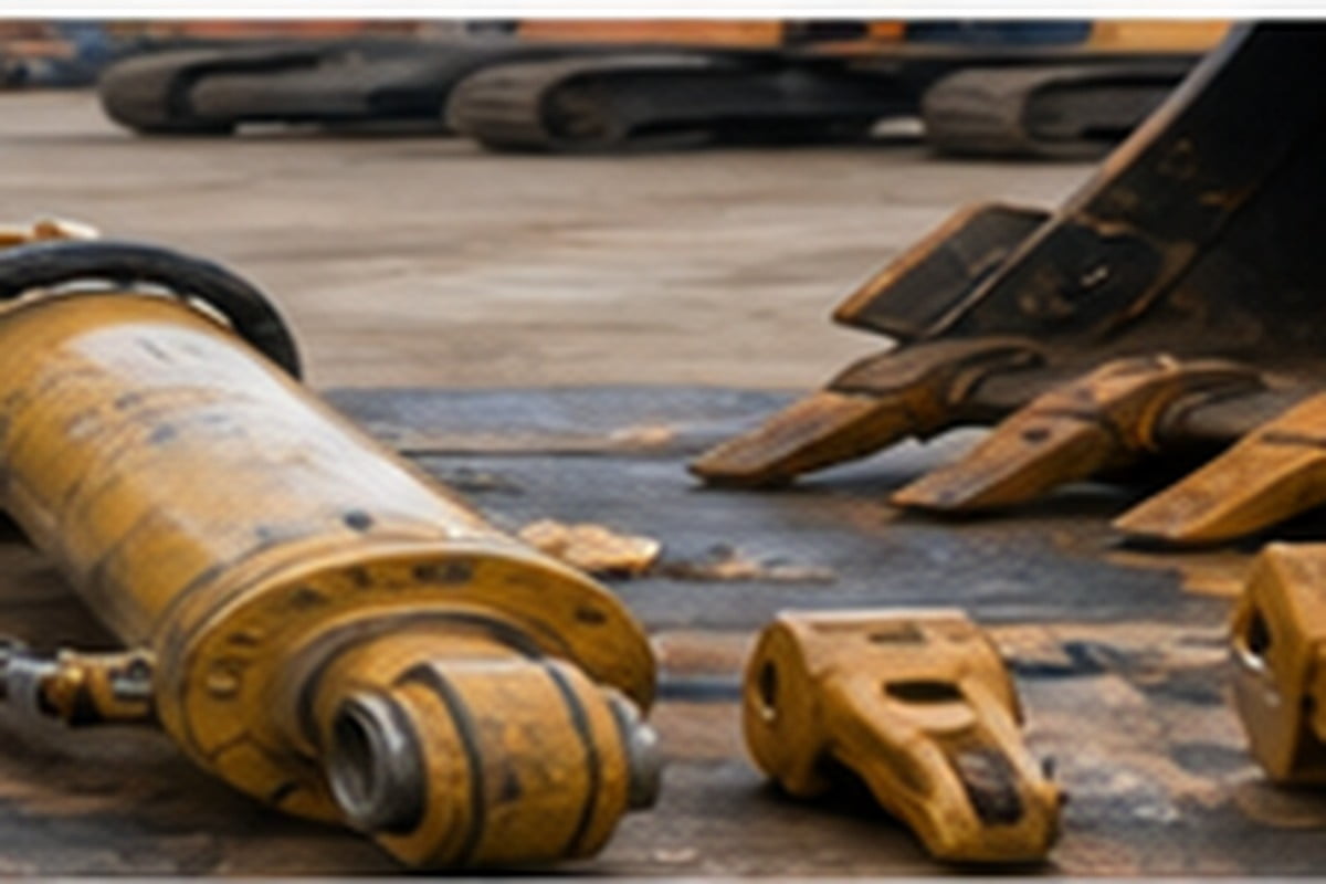 Used excavator parts support evidence for undercarriage hydraulic and bucket components