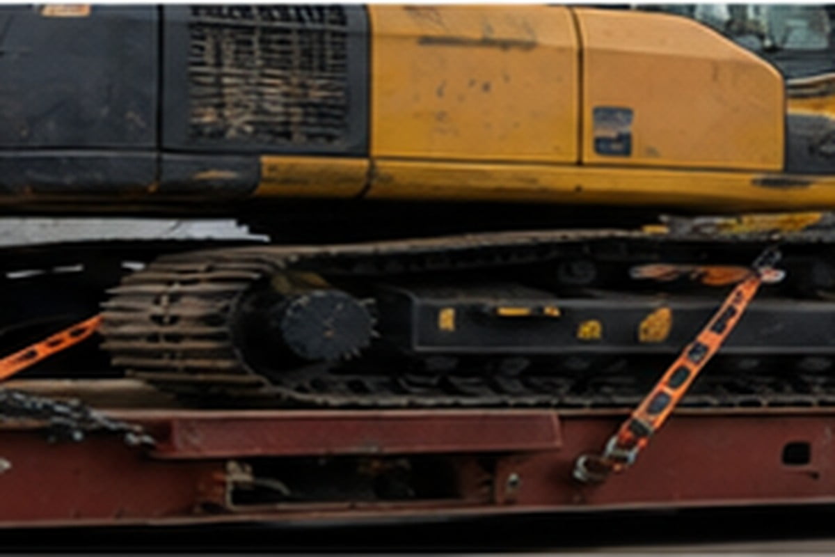 Used excavator export loading photos and shipping document proof