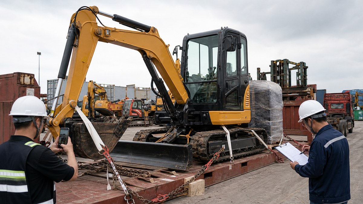 used excavator supplier export shipping preparation