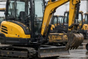 Used mini excavator from China yard inspection with compact machines