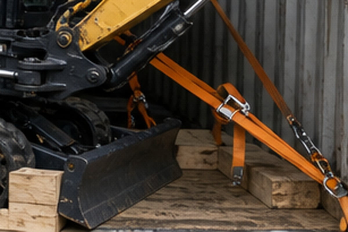 Used mini excavator export packing and loading proof from China
