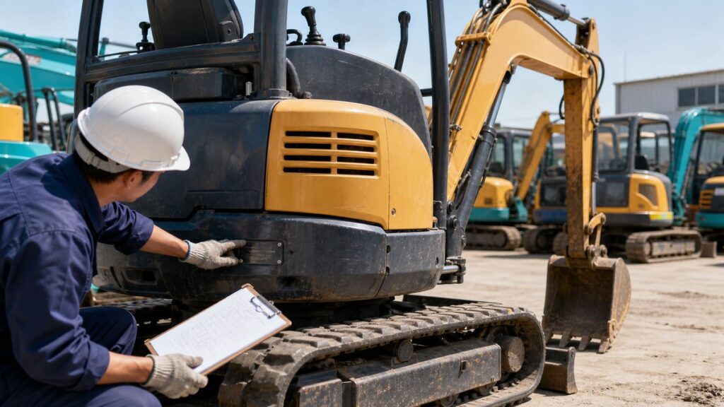 used mini excavator inspection before export