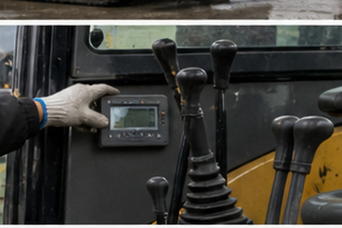 Used mini excavator hour meter controls and cabin inspection before buying