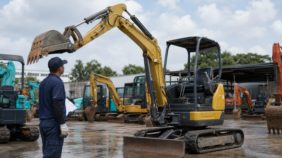 used mini excavator hydraulic running test