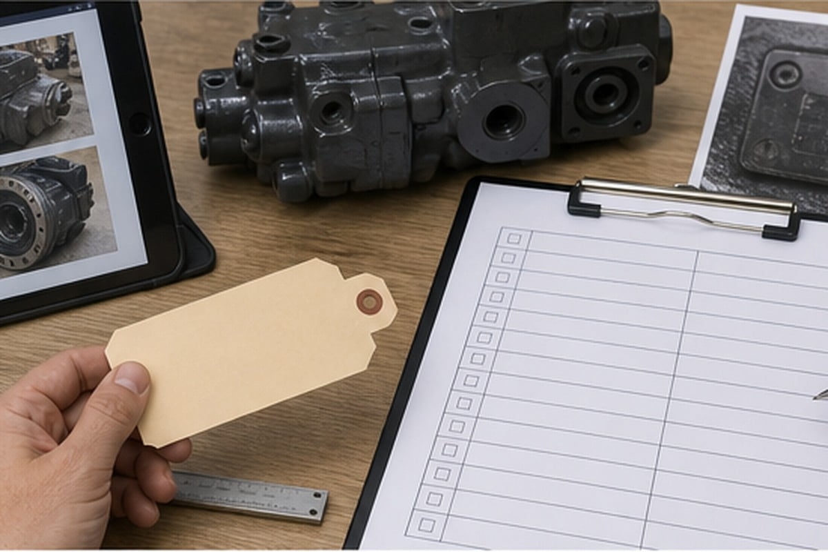 Volvo excavator parts quote file with serial part number photos and measurements
