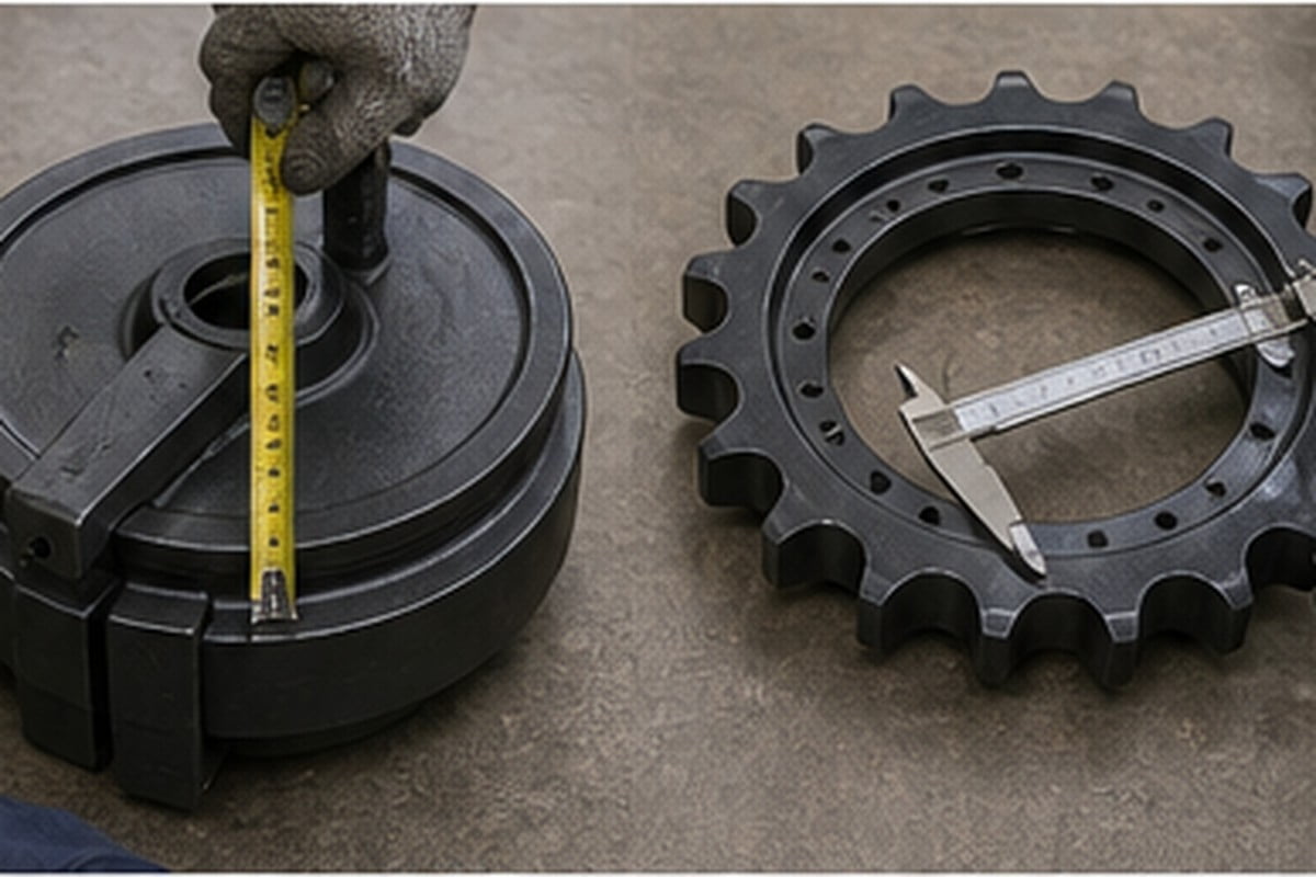 Volvo excavator undercarriage roller idler sprocket and track chain measurement