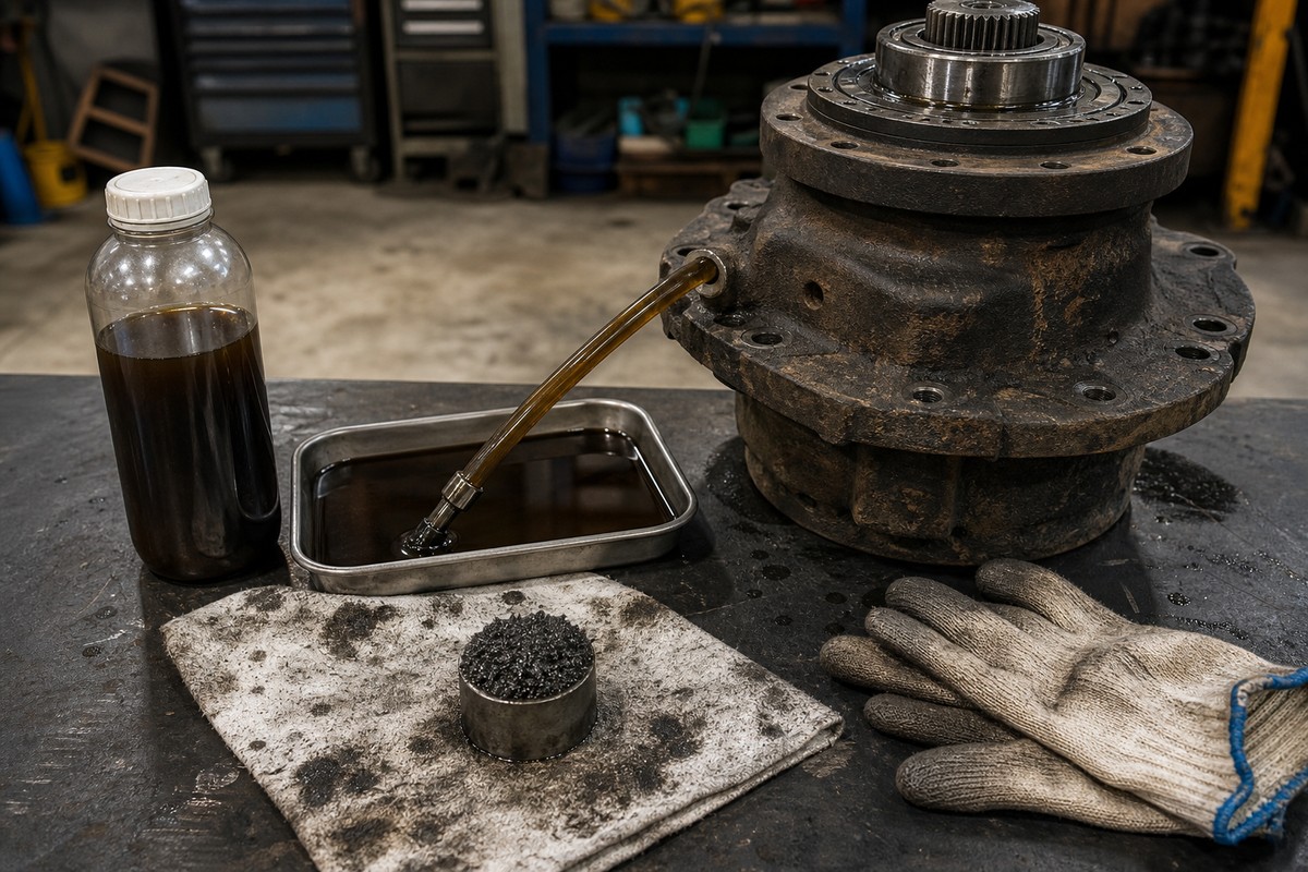 case drain and final drive oil condition evidence