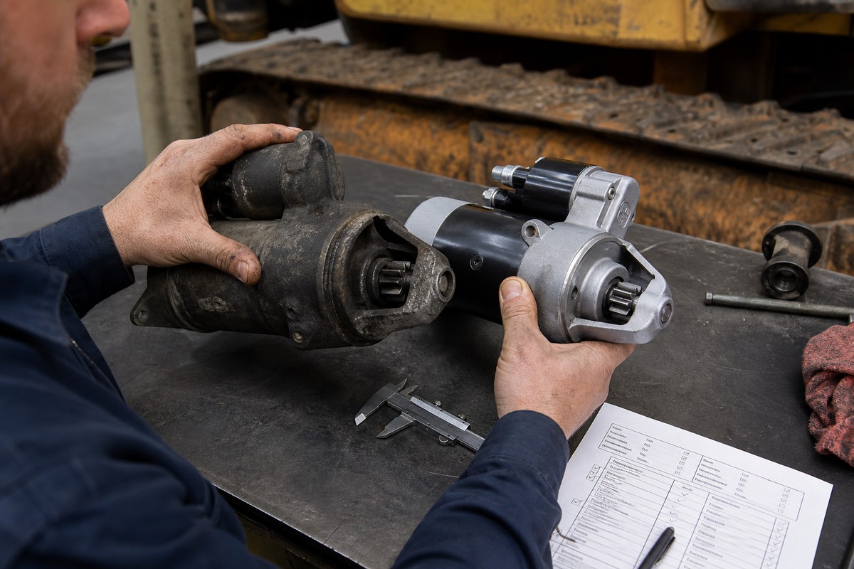 Starter motor pinion tooth comparison