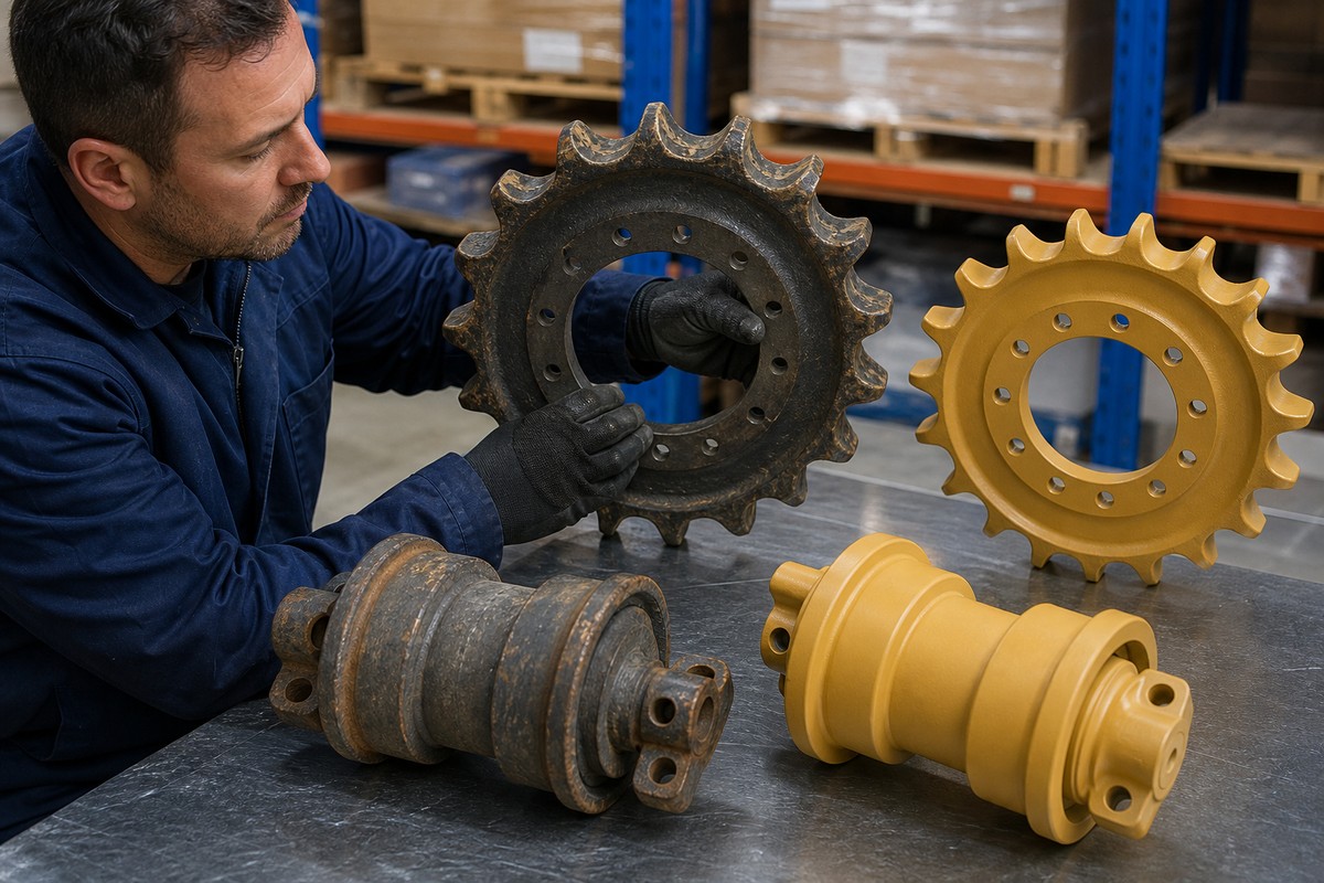 Revision de sprocket y rodillos usados