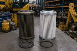 Perbandingan filter hydraulic excavator lama dan baru