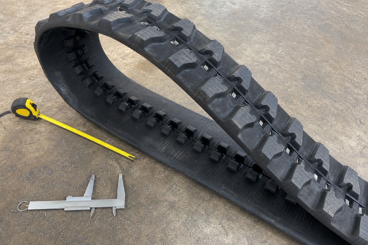 Mini excavator rubber track size and tread check