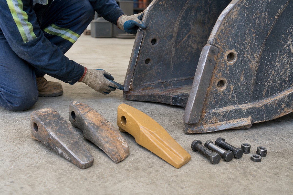 Excavator side cutter clearance check