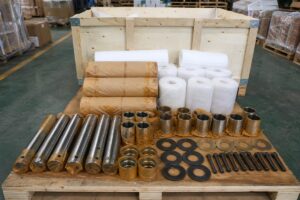 Excavator pins bushings and seals packed for heavy equipment spare parts export