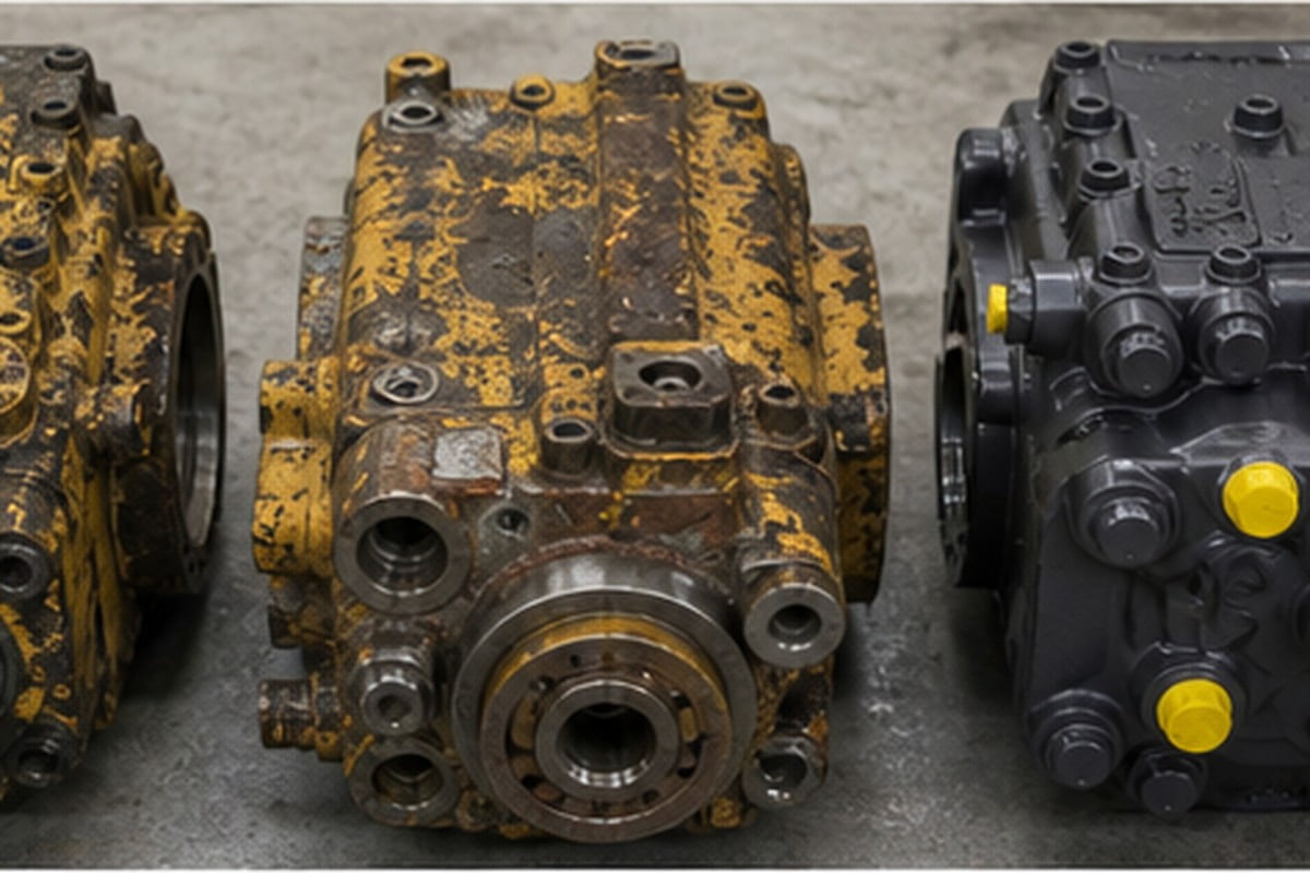 Aftermarket excavator parts inspected for machining and dimensions